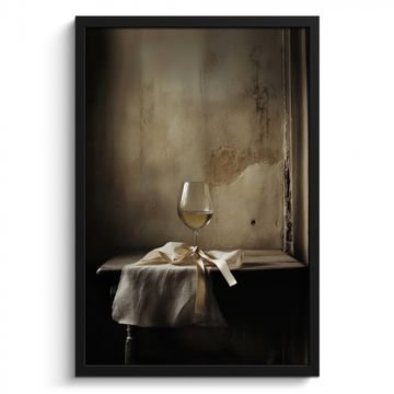 Poster met lijst - Strik - Beige - Witte - Wijn