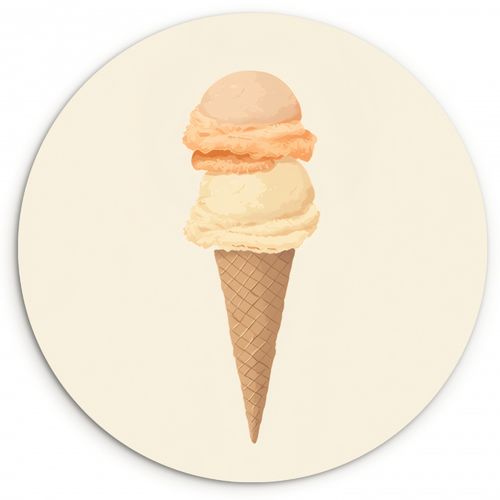 Muurcirkel - Minimalistisch - Schepijs - Hoorntje - Beige