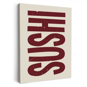 Canvas schilderij - Sushi - Rood - Japandi - Decoratie