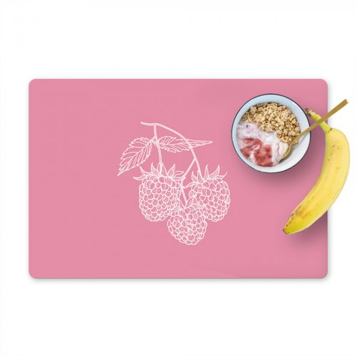 Placemat vinyl - Frambozen - Steel - Getekend - Roze