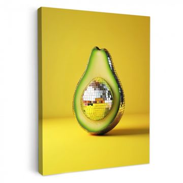 Canvas schilderij - Avocado - Discobal - Geel - Glitter