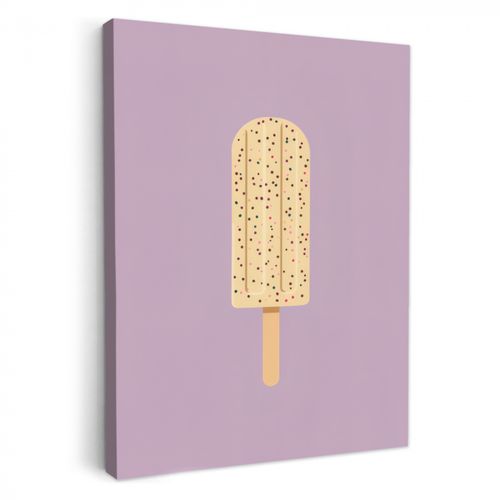 Canvas schilderij - Beige - Ijsje - Spikkels