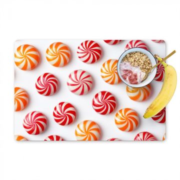 Placemat vinyl - Snoep - Patroon - Rood - Oranje
