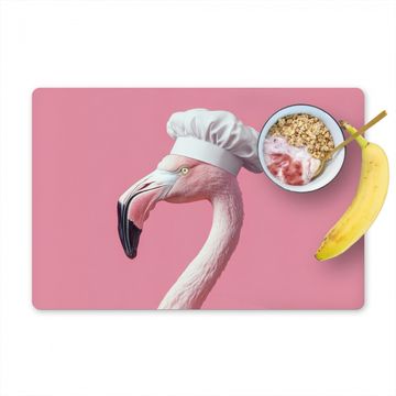Placemat vinyl - Flamingo - Roze - Koksmuts - Vogel