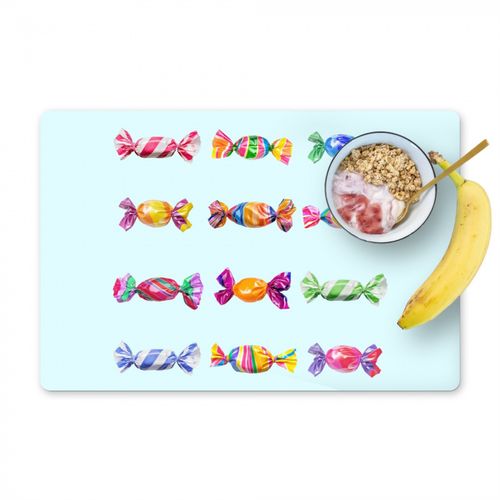 Placemat vinyl - Snoepjes - Realistisch - Kleurrijk