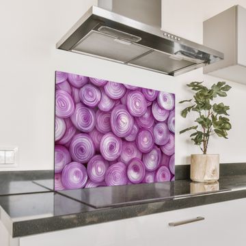 Spatscherm Aluminium - Paars - Uien - Close up