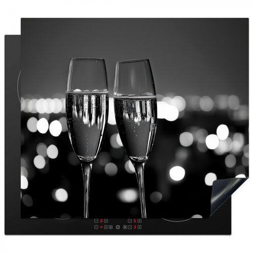 Inductie beschermer - Bubbels - Proosten - Champagneglazen - Stadslichten