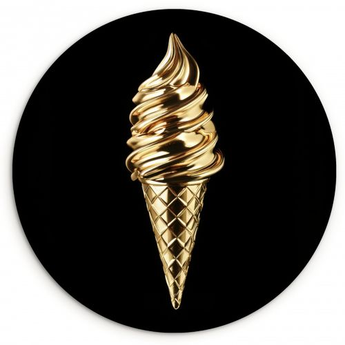 Muurcirkel - Ijs - Goud - Zwart - Eten