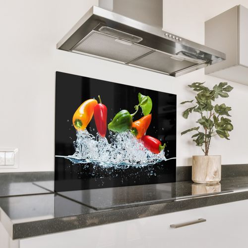 Spatscherm Aluminium - Kleurrijk Paprika Spektakel