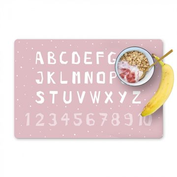Placemat vinyl - Alfabet - Roze - Cijfers - Kind