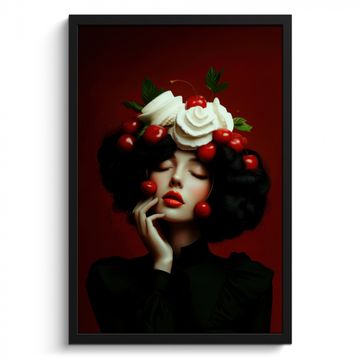 Poster met lijst - Vrouw - Kersen - Slagroom
