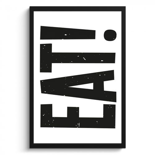 Poster met lijst - Decoratie - Eten - Zwart - Wit