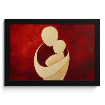 Poster met lijst - Abstract - Moeder - Kind - Rood