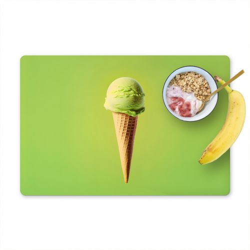 Placemat vinyl - Hoorntje - Schepijs - Groen