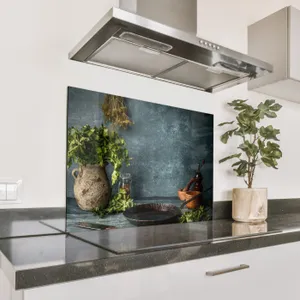 Spatscherm Aluminium - Stilleven met Keukenkruiden