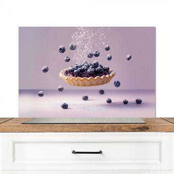 Spatscherm Aluminium - Eten - Taart - Bessen - Blauw