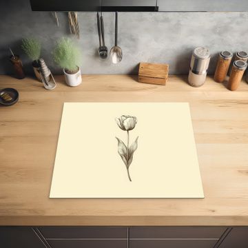 Inductie beschermer - Illustratie - Tulp - Zwart
