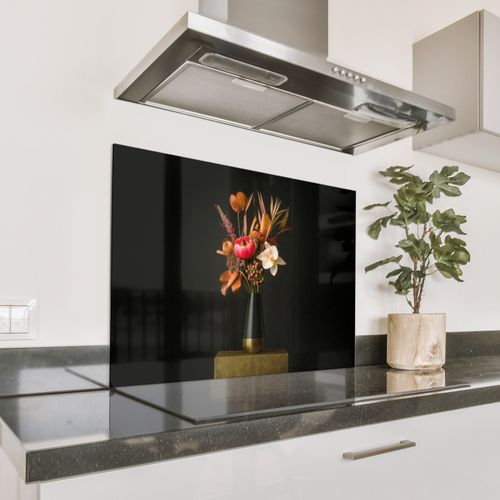 Spatscherm Aluminium - Boeket - Oranje - Gouden - vaas