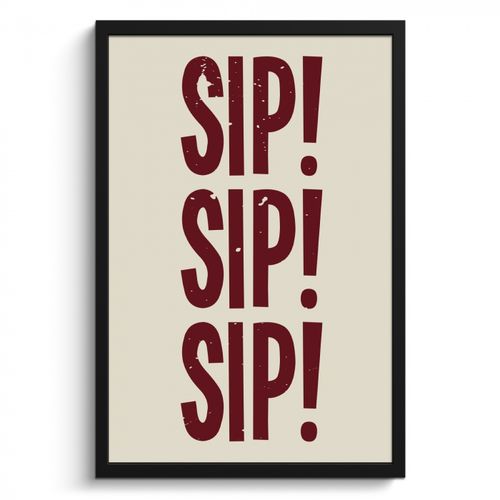 Poster met lijst - Japandi - Vintage - Decoratie - Rood
