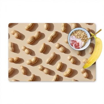 Placemat vinyl - Pinda's - Patroon - Beige