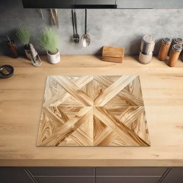Inductie beschermer - Verschillende Houtnerven in Visgraatpatroon