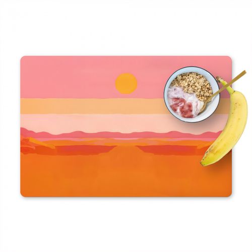 Placemat vinyl - Zon - Abstract - Landschap - Oranje