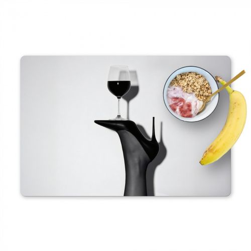 Placemat vinyl - Hak - Wijn - Minimalistisch - Zwart