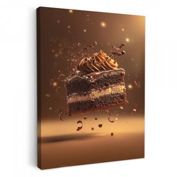 Canvas schilderij - Taart - Chocolade - Eten - Brownie