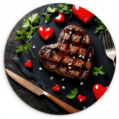 Muurcirkel - Steak - Hart - Bestek