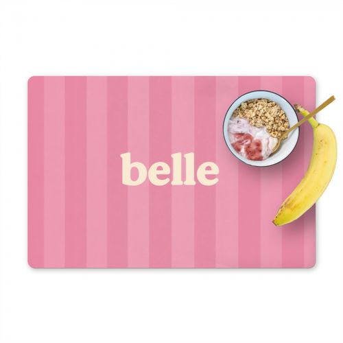 Placemat vinyl - Roze - Gestreept - Belle