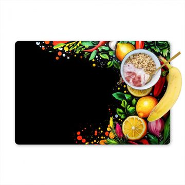 Placemat vinyl - Citroenen - Peper - Kruiden - Graffiti - Verf - Abstract
