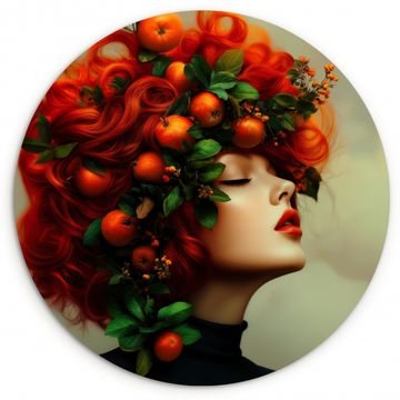 Muurcirkel - Vrouw - Appels - Rood - Bladeren