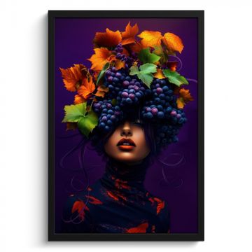 Poster met lijst - Vrouw - Paars - Druiven