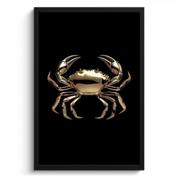 Poster met lijst - Goud - Krab - Dieren - Zwart