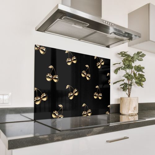 Spatscherm Aluminium - Patroon - Kersen - Goud - Chrome