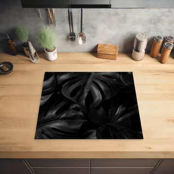 Inductie beschermer - Zwart - Monstera - Bladeren
