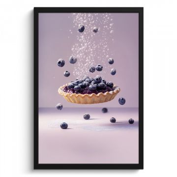 Poster met lijst - Eten - Taart - Bessen - Blauw