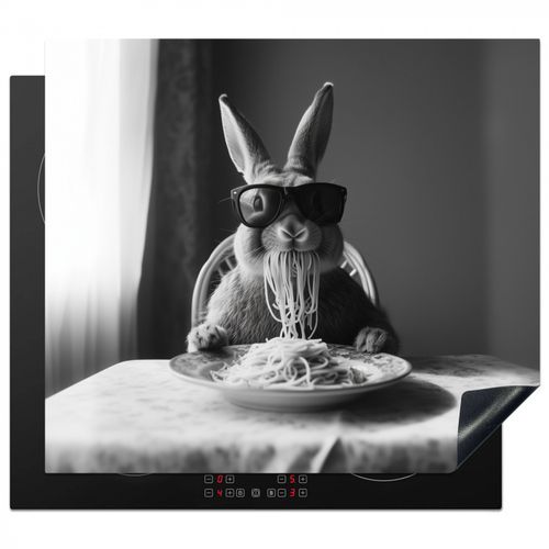 Inductie beschermer - Konijn - Bunny - Zonnebril - Tafelkleed - Pasta - Schattig