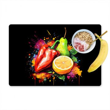 Placemat vinyl - Paprika - Peer - Citroen - Graffiti - Verf - Abstract
