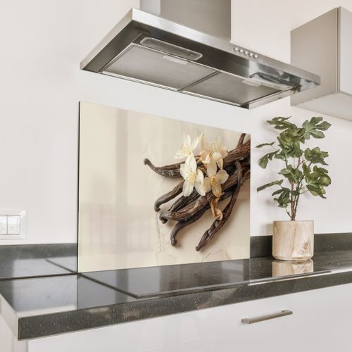 Spatscherm Aluminium - Vanille - Bloemen - Beige