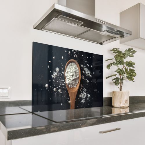 Spatscherm Aluminium - Meel - Hout - Lepel