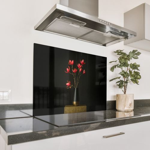 Spatscherm Aluminium - Rode - Bloemen - Vaas