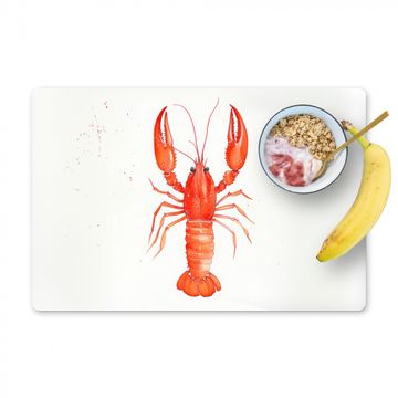 Placemat vinyl - Kreeft - Waterverf - Aquarel - Oranje