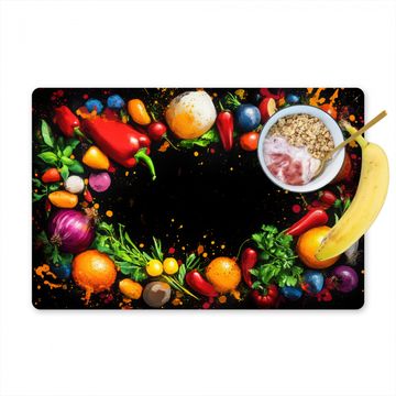 Placemat vinyl - Groente - Graffiti - Kleurrijk - Koken - Abstract