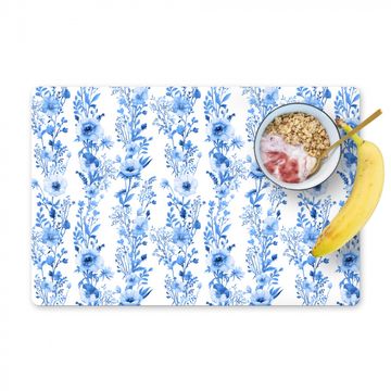 Placemat vinyl - Blauwe Botanische Pracht