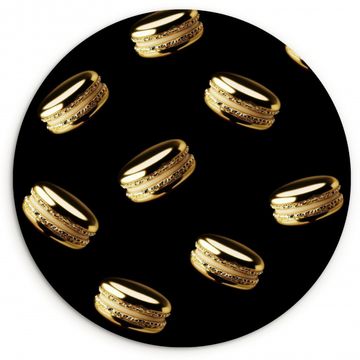 Muurcirkel - Macarons - Patroon - Goud - Zwart