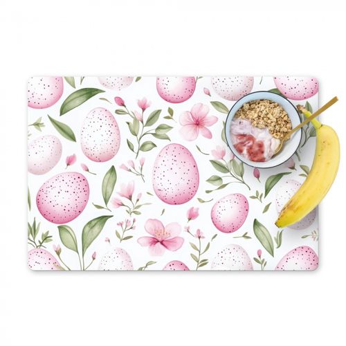 Placemat vinyl - Patroon - Eieren - Roze - Pasen