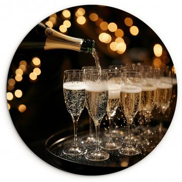 Muurcirkel - Lichtjes - Champagne - Dienblad - Glazen