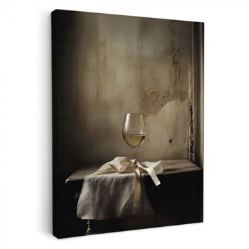 Canvas schilderij - Strik - Beige - Witte - Wijn