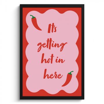 Poster met lijst - Chilipeper - Red - Hot - Quotes